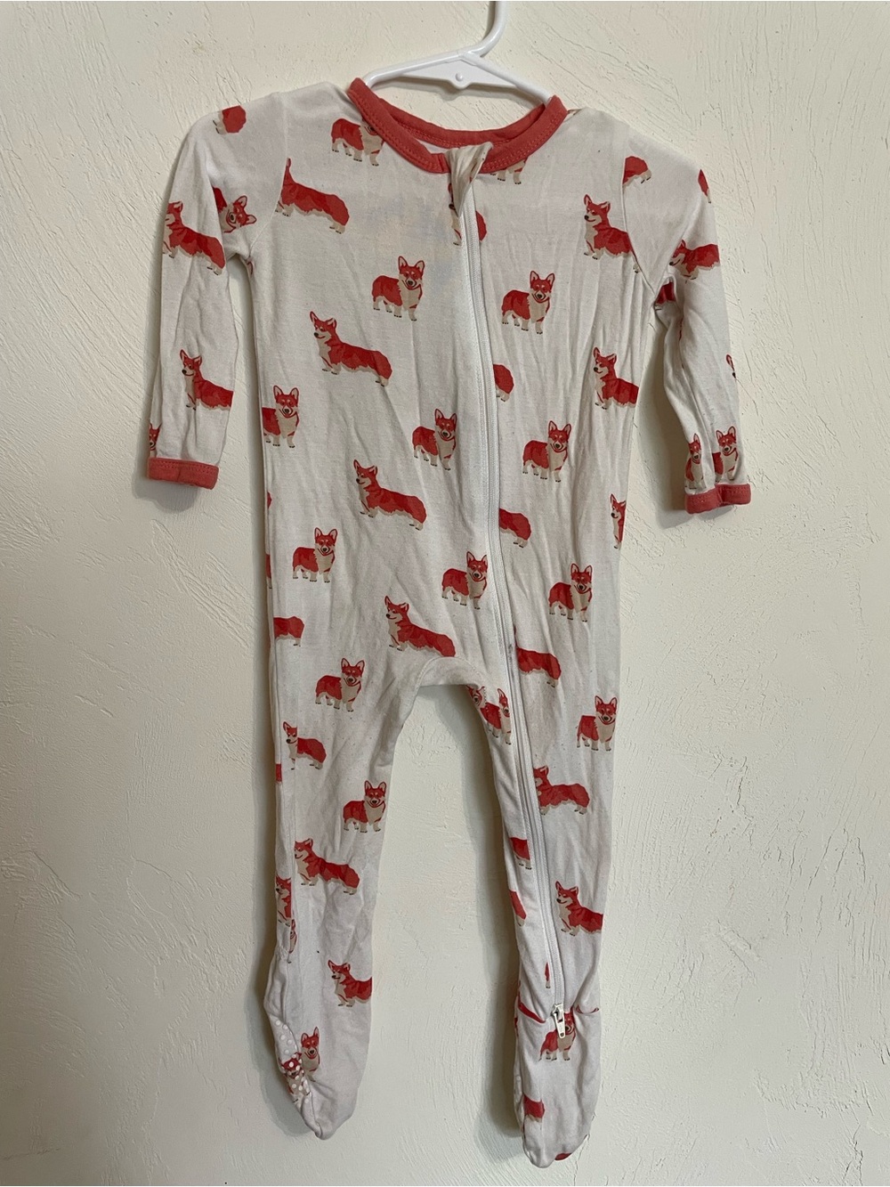 Kyte BABY corgi zippered footie 6-12 mo